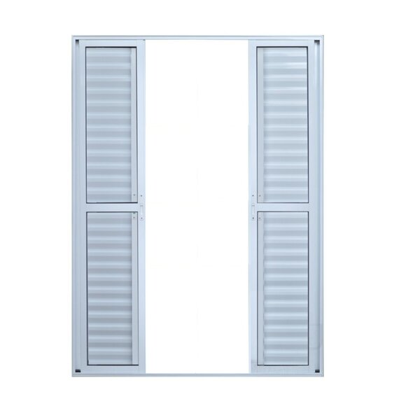 Porta De Alumínio Veneziana 210x200cm 6 Folhas Hale Esquadria