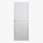 Porta De Alumínio Veneziana Mista Branca Direita - 210x70