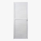 Porta De Alumínio Veneziana Mista Branca Esquerda - 210x70