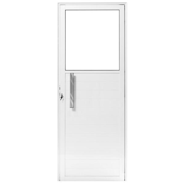 Porta De Alumínio Vidro Fixo Lambril Max Branco "d" 210x85