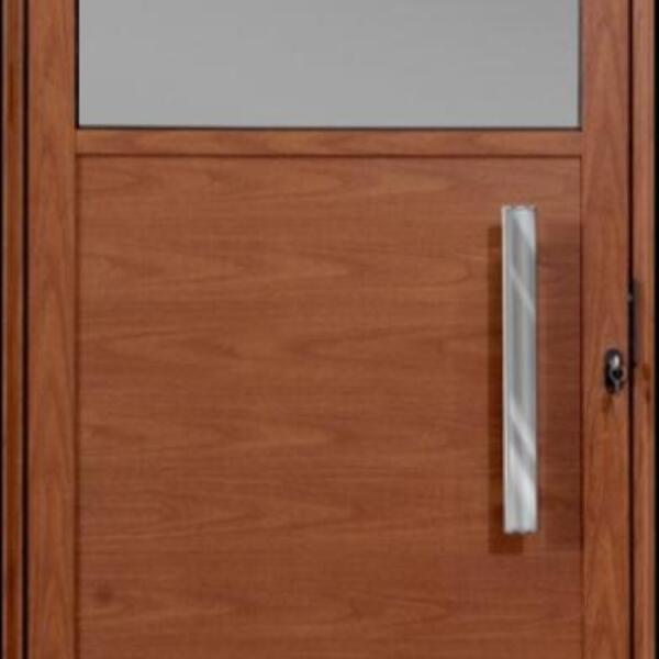 Porta De Alumínio Vidro Fixo Lambril Max Madeiro "e" 210x80