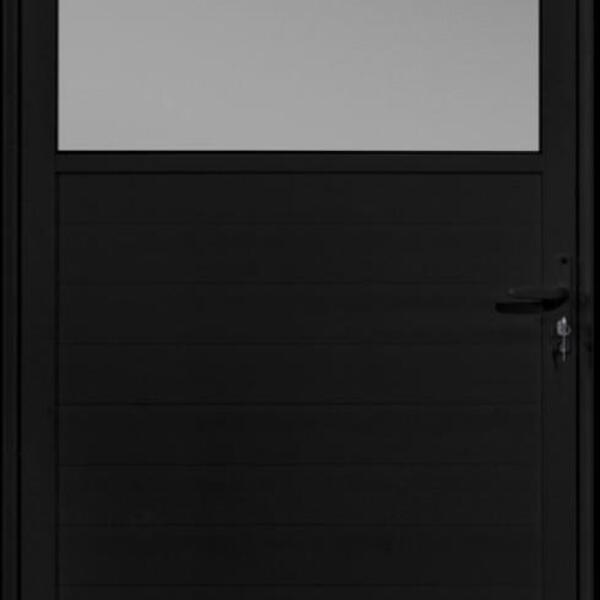 Porta De Alumínio Vidro Fixo Lambril Maxx Preto "e"  210x90