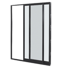 Porta de Correr 2 Folhas Alumínio Preto com Vidro Transparente 2,14x1,60m Linha Vivace Artens