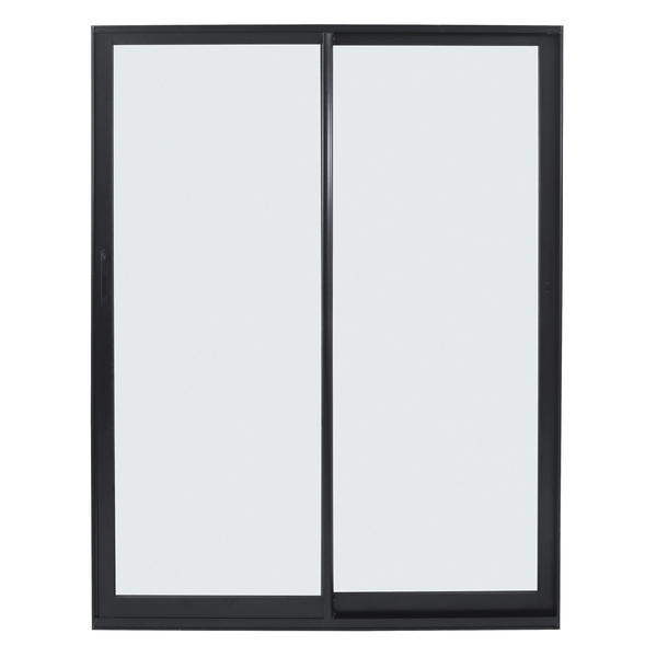 Porta de Correr 2 Folhas Alumínio Preto com Vidro Transparente 2,14x1,60m Linha Vivace Artens