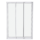 Porta de Correr 3 Folhas Alumínio Pintado Branco com Vidro Transparente 2,14x2,00m Linha Vivace Artens