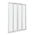 Porta de Correr 4 Folhas Alumínio Branco com Vidro Transparente 2,14x2,00m Linha Vivace Artens