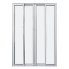 Porta de Correr 4 Folhas Alumínio Branco com Vidro Transparente 2,14x2,00m Linha Vivace Artens