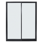 Porta de Correr 2 Folhas Alumínio Preto com Vidro Transparente 2,14x2,00m Linha Vivace Artens