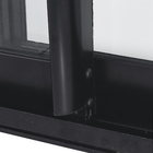 Porta de Correr 3 Folhas Alumínio Preto com Vidro Transparente 2,14x2,00m Linha Vivace Artens