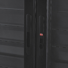 Porta Balcão de Correr 6 Folhas Alumínio Preto com Vidro Transparente 2,14x2,00m Linha Vivace Artens