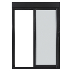 Porta Balcão de Correr com Persiana Blackout Alumínio Preto Vidro Transparente 2,35x1,60m Linha Vivace Artens