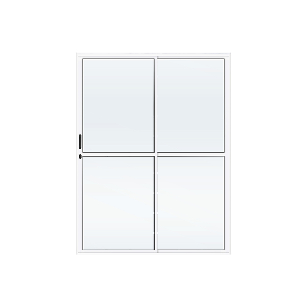 Porta de Correr 2 Folhas Alumínio Pintado Branco 2,10x1,60m Lado Direito Líder