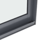 Porta Balcão de Correr 2 Folhas Alumínio Pintado Cinza com Vidro Transparente 2,14x1,60m Linha Vivace Artens