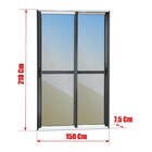 Porta De Correr 2 Folhas Moveis 210 X 150 Elite Com Fecho Aut