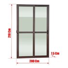 Porta De Correr 2 Folhas Moveis 210 X 200 Elite Com Fechadura