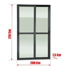 Porta De Correr 2 Folhas Moveis 210 X 200 Elite Com Fecho Aut