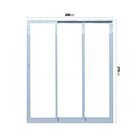 Porta De Correr 3 Folhas 200x215cm Vidro Temperado 6cm Fábric