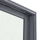 Porta Balcão de Correr 3 Folhas Alumínio Pintado Cinza com Vidro Transparente 2,14x2,00m Linha Vivace Artens