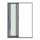 Porta Balcão de Correr 3 Folhas Alumínio Pintado Cinza com Vidro Transparente 2,14x2,00m Linha Vivace Artens