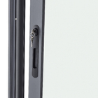 Porta Balcão de Correr 3 Folhas Alumínio Pintado Cinza com Vidro Transparente 2,14x2,00m Linha Vivace Artens