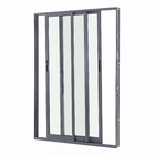 Porta Balcão de Correr 3 Folhas Alumínio Pintado Cinza com Vidro Transparente 2,14x2,00m Linha Vivace Artens