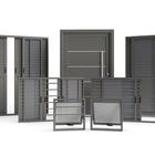 Porta De Correr 4 Folhas Alumínio Grafite Com Vidro Temperado