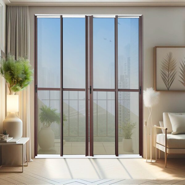 Porta De Correr 4 Folhas Moveis 210 X 200 Elite Com Fecho Aut