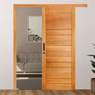 Porta De Correr Ad01 Em Madeira Maciça Tauari Com Moldura Map