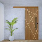 Porta De Correr Agatha Trilho Embutir Puxador Barra Chata 800