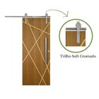 Porta De Correr Agatha Trilho Soft Puxador Barra Chata 800 Mm