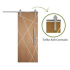 Porta De Correr Agatha Trilho Soft Puxador Tubolar 800 Mm 110