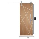 Porta De Correr Agatha Trilho Soft Puxador Tubolar 800 Mm 110