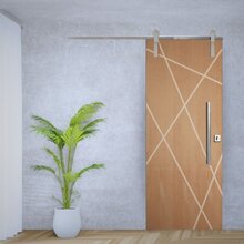 Porta De Correr Agatha Trilho Soft Puxador Tubolar 800 Mm 120