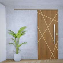 Porta De Correr Agatha Trilho Vision Puxador Tubolar 800 Mm 1