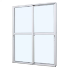 Porta De Correr Alumínio Branco 215x120x8,7cm 2 Folhas Móveis