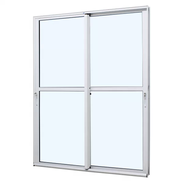 Porta De Correr Alumínio Branco 215x150x8,7cm 2 Folhas Móveis