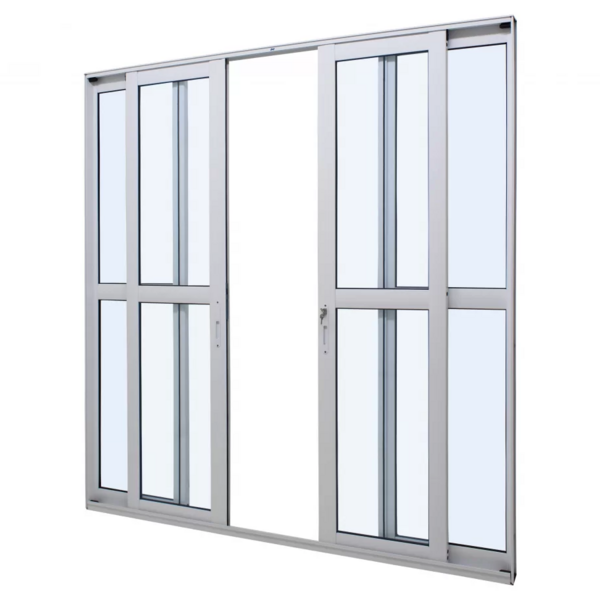 Porta De Correr Alumínio Branco 215x200x9,3 4 Folhas Jap Perf