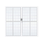 Porta de Correr 4 Folhas Quadriculada Alumínio Pintado Branco Abertura Central 2,10x2,00m Linha Palace Líder