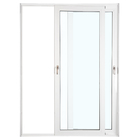 Porta de Correr 2 Folhas Alumínio Branco com Fechadura Multiponto 2,15x1,50m Linha Veneza 3A Alumínio