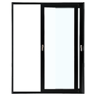 Porta de Correr 2 Folhas Alumínio Preto com Fechadura Multiponto 2,15x1,50m Linha Veneza 3A Alumínio