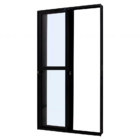 Porta De Correr Alumínio Preto 215x150x8,7cm 2 Folhas Móveis