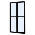 Porta De Correr Alumínio Preto 215x150x8,7cm 2 Folhas Móveis