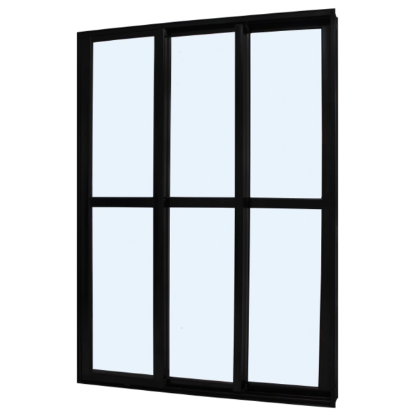 Porta De Correr Alumínio Preto 215x200x11,8 3 Folhas Móveis C