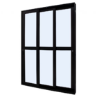 Porta De Correr Alumínio Preto 215x200x13,1cm 3 Folhas Móveis