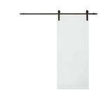 Porta De Correr Branco Prime 210x70 Kit Celeiro Preto