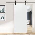 Porta De Correr Branco Prime 210x90 Kit Celeiro Preto