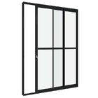 Porta De Correr Com Divisão Central Em Alumínio 216x160 Cm 2