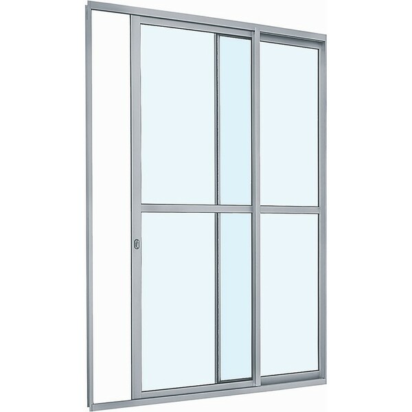 Porta De Correr Com Divisão Central Em Alumínio 216x160x6,60c