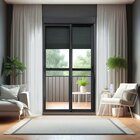 Porta De Correr Com Persiana Integrada 2 Folhas Móveis 220 X