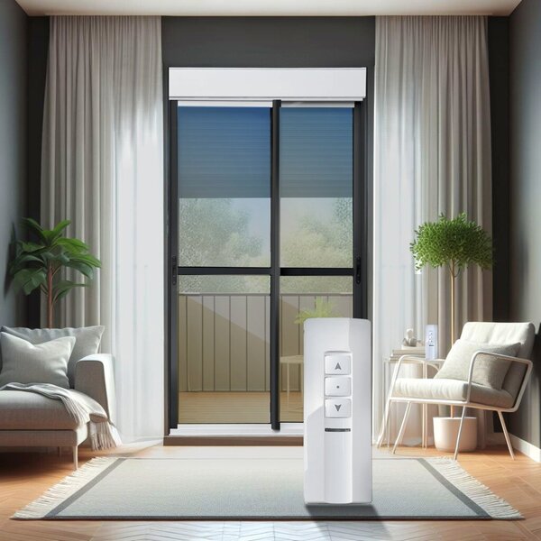 Porta De Correr Com Persiana Integrada Com Motor E Controle R